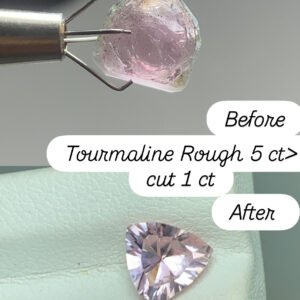 Pink tourmaline faceting
