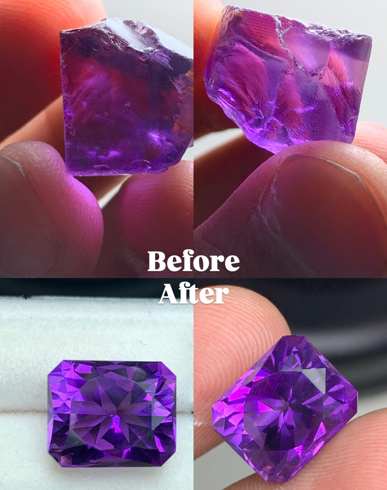 Amethyst faceting