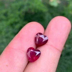 Heart Ruby Pairs 6.2 carats