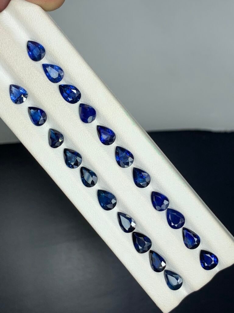 Royal Blue Pear-Shaped Sapphires set