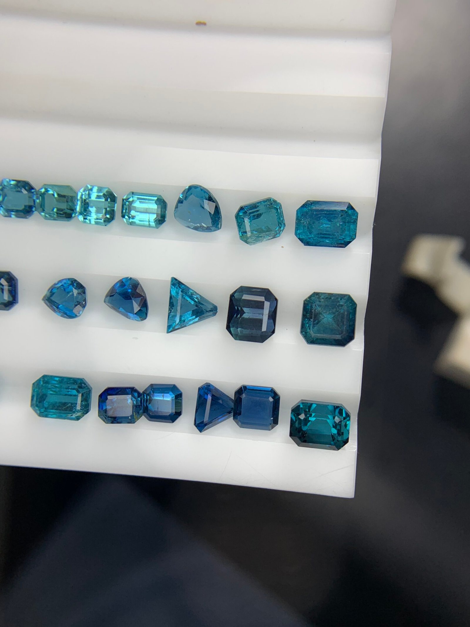Faceted Ink Blue and Mint Green Tourmalines - Image 6