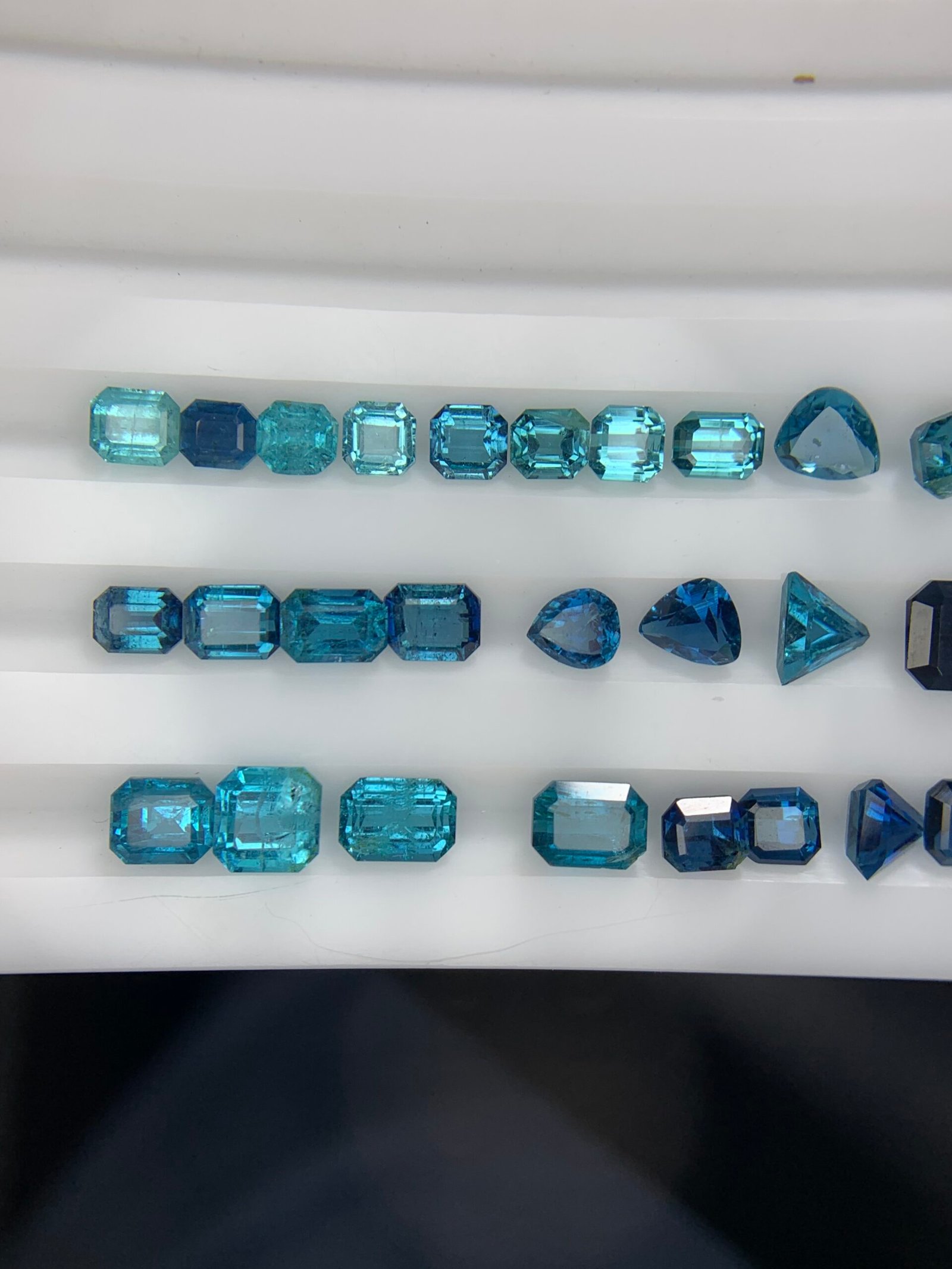 Faceted Ink Blue and Mint Green Tourmalines - Image 3