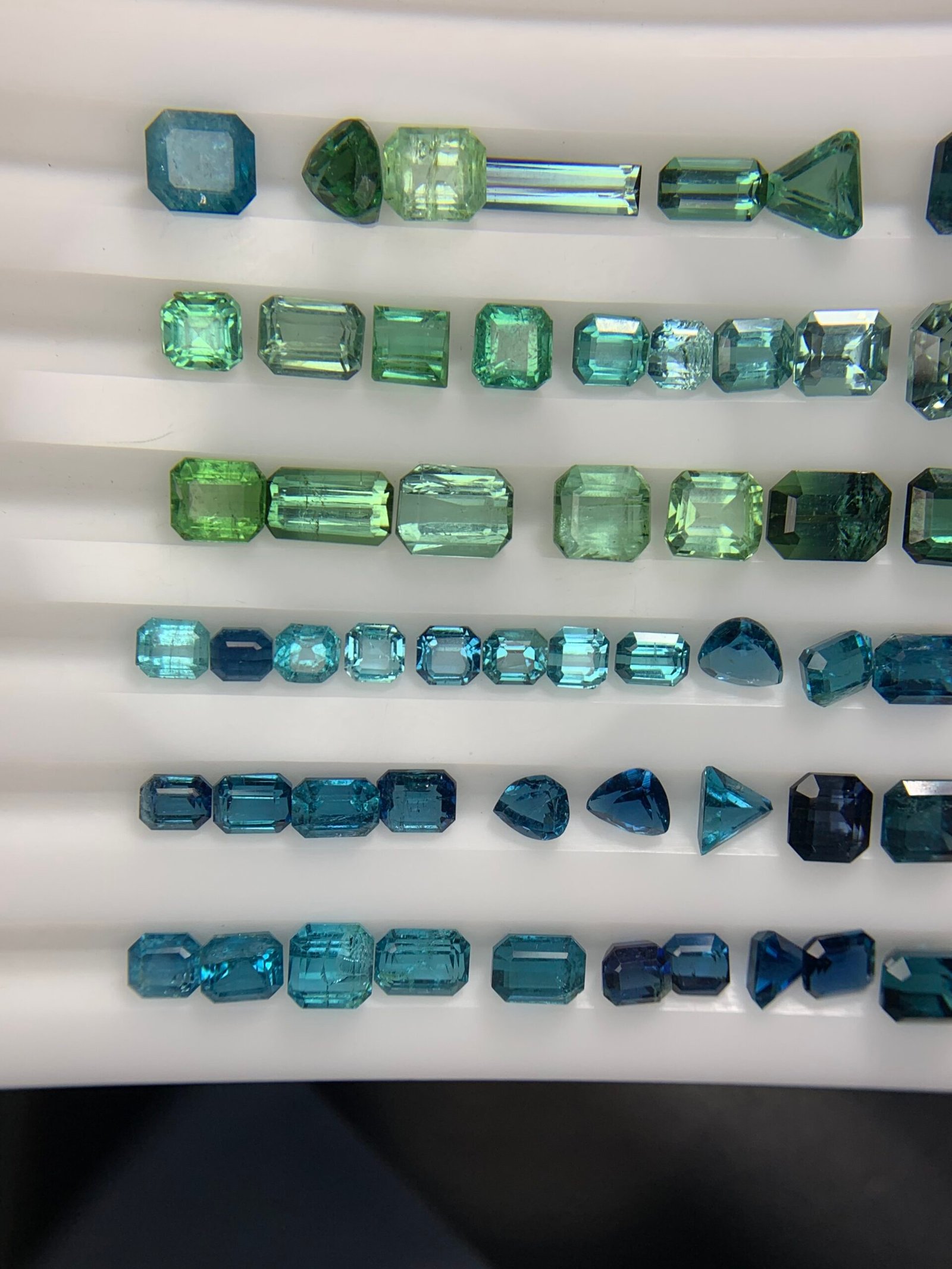 Faceted Ink Blue and Mint Green Tourmalines - Image 8