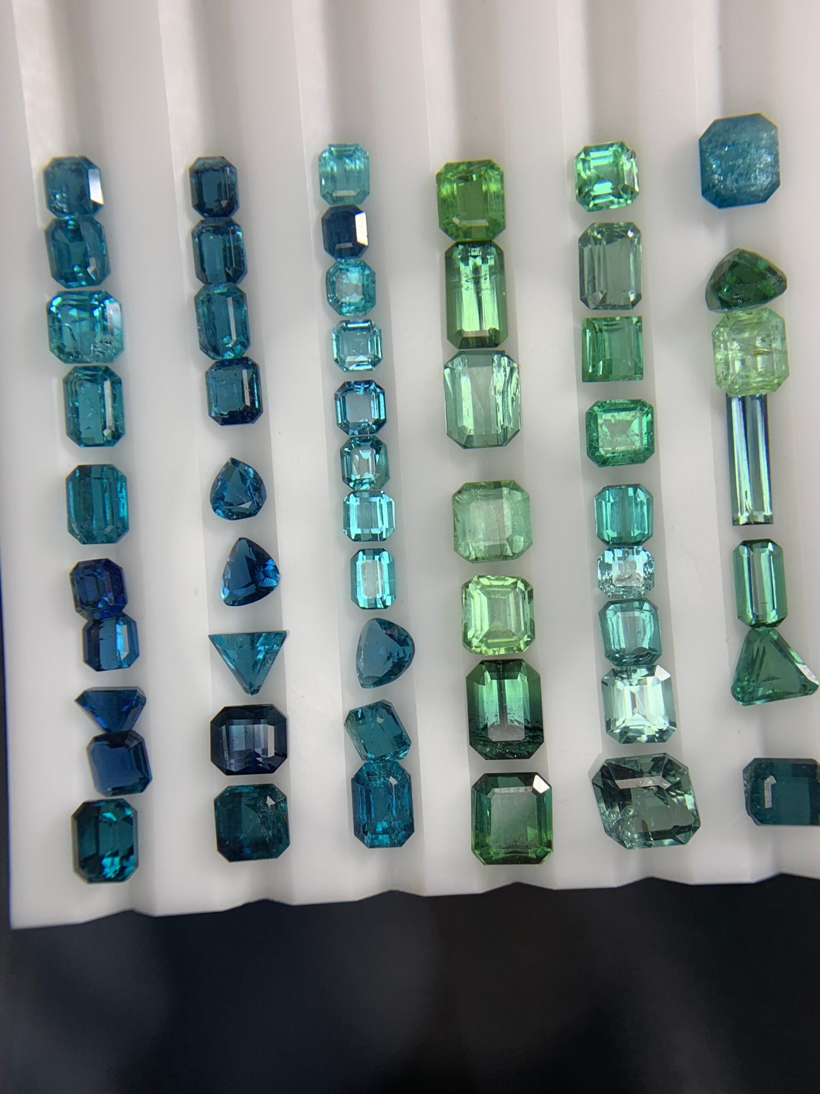 Faceted Ink Blue and Mint Green Tourmalines - Image 4