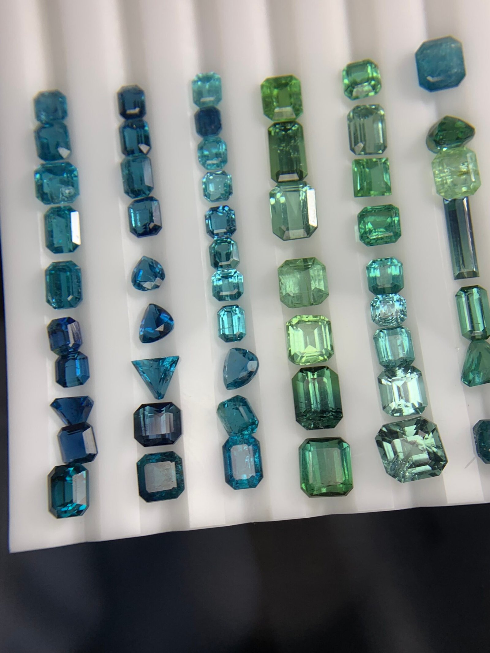Faceted Ink Blue and Mint Green Tourmalines - Image 5