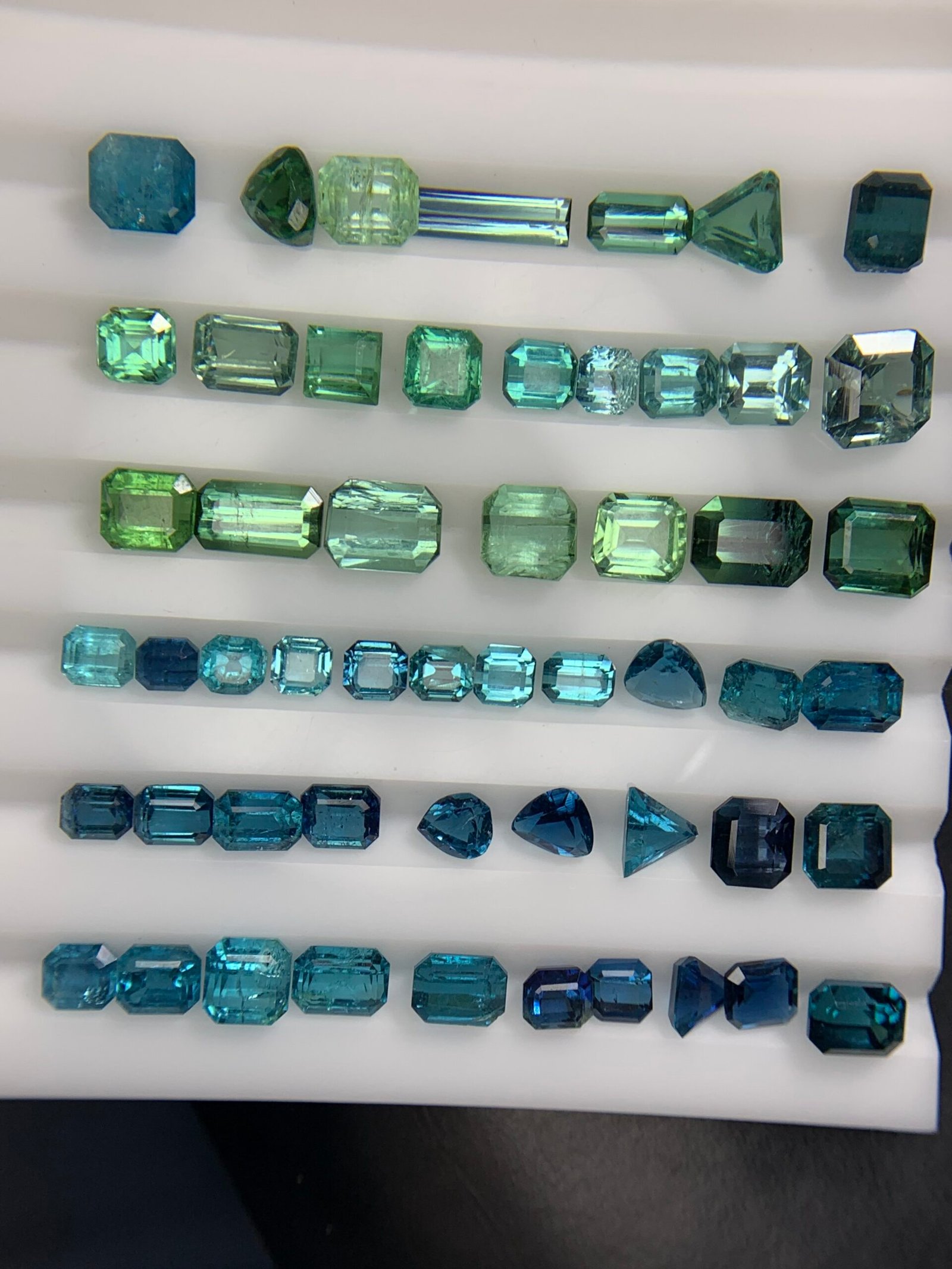 Faceted Ink Blue and Mint Green Tourmalines - Image 7