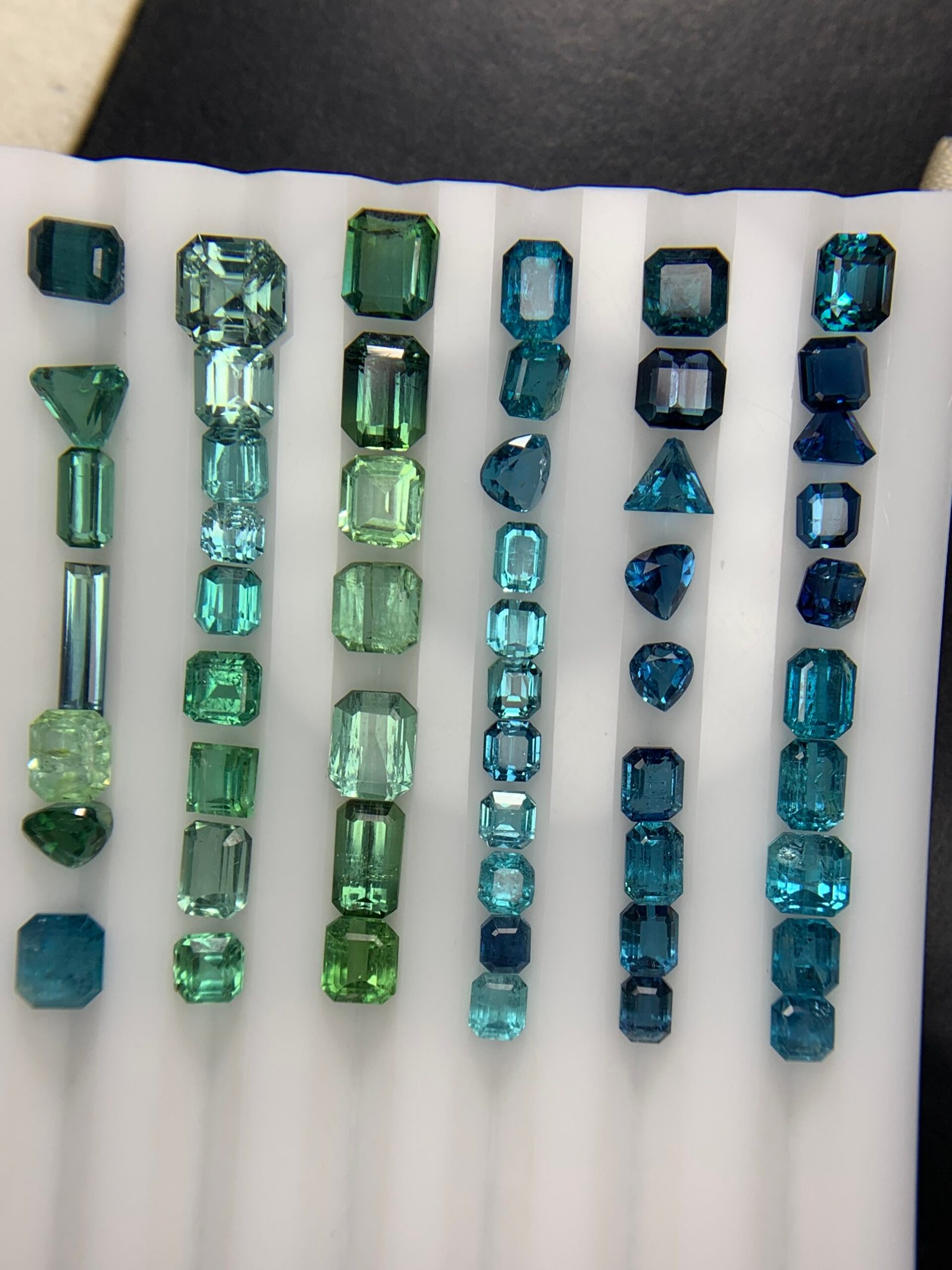 Faceted Ink Blue and Mint Green Tourmalines - Image 2