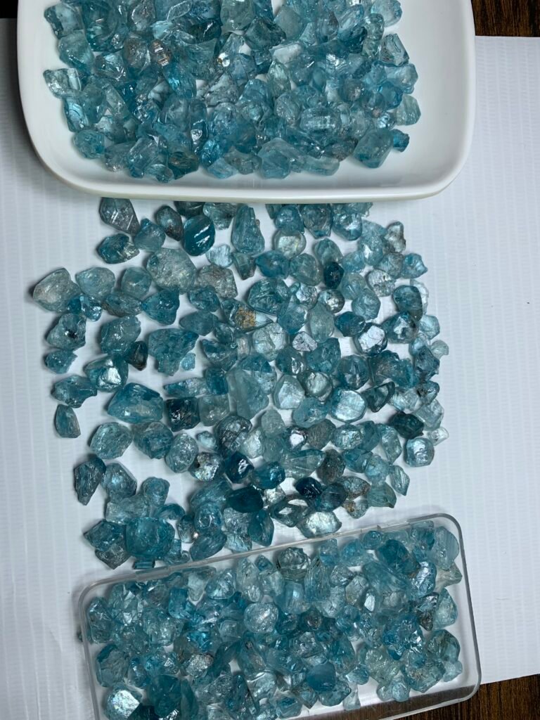 Rough Blue Zircons from Cambodia
